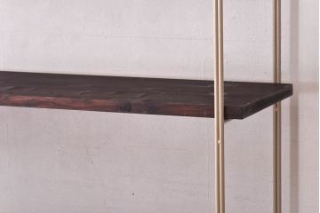 ラフジュ工房オリジナル　ベージュ　ペイント薄型アイアンラック【中】(陳列棚、飾り棚)